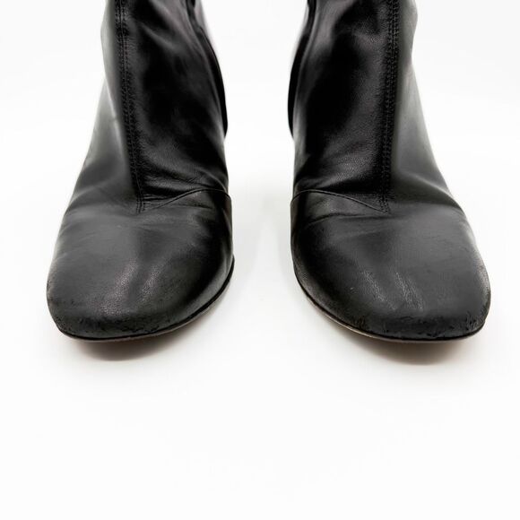 Gucci Black Leather Boots Rhinestone Embellished Block Heels EU 38.5 US 8.5 - Picture 2 of 12